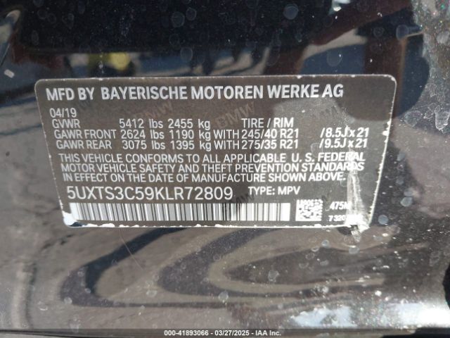 5UXTS3C59KLR72809 BMW X3 M40i