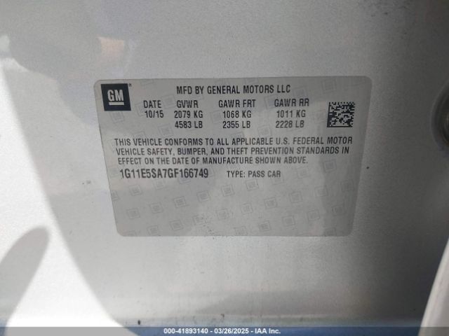 1G11E5SA7GF166749 Chevrolet Malibu Limited Ltz