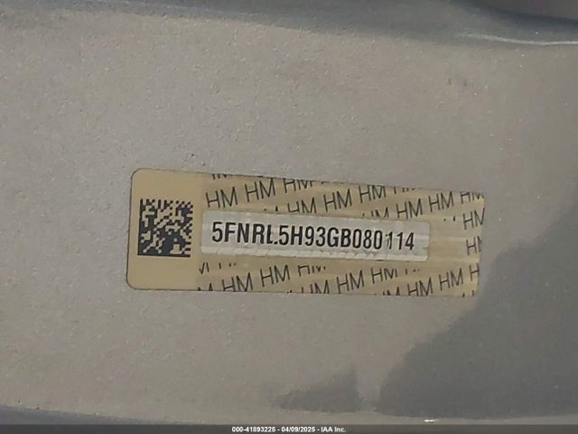 5FNRL5H93GB080114 Honda Odyssey Touring/touring Elite