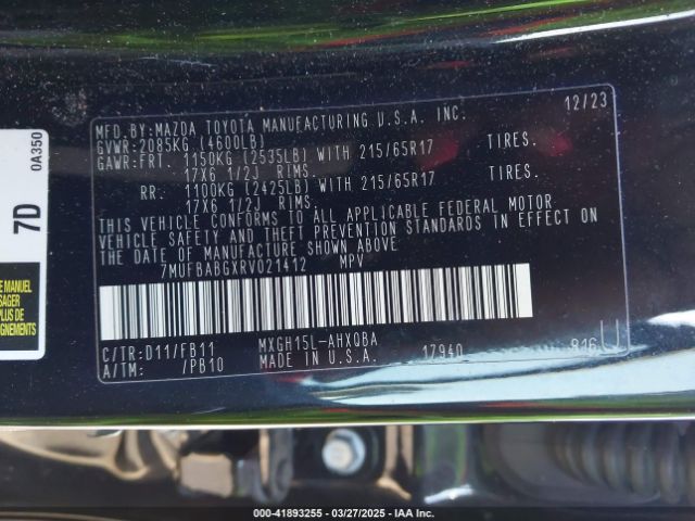 2024 TOYOTA COROLLA CROSS HYBRID 7MUFBABGXRV021412 Photo 8