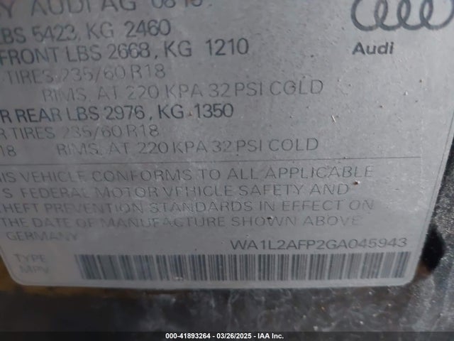 2016 AUDI Q5 WA1L2AFP2GA045943 Photo 8