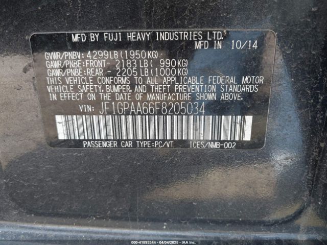 JF1GPAA66F8205034 Subaru Impreza 2.0i