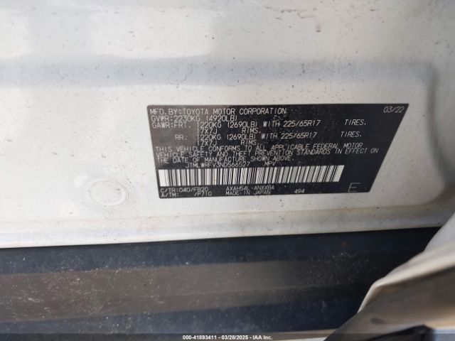JTMLWRFV3ND566527 Toyota Rav4 Hybrid Le