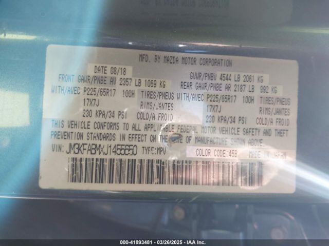 JM3KFABMXJ1455650 Mazda CX-5 SPORT