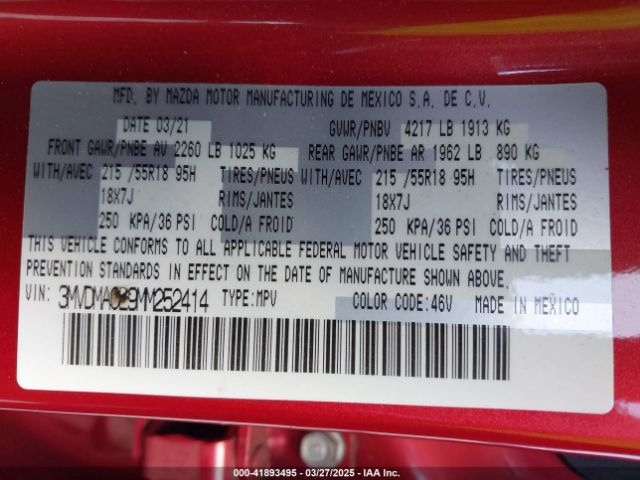 3MVDMACL9MM252414 Mazda Cx-30 Preferred