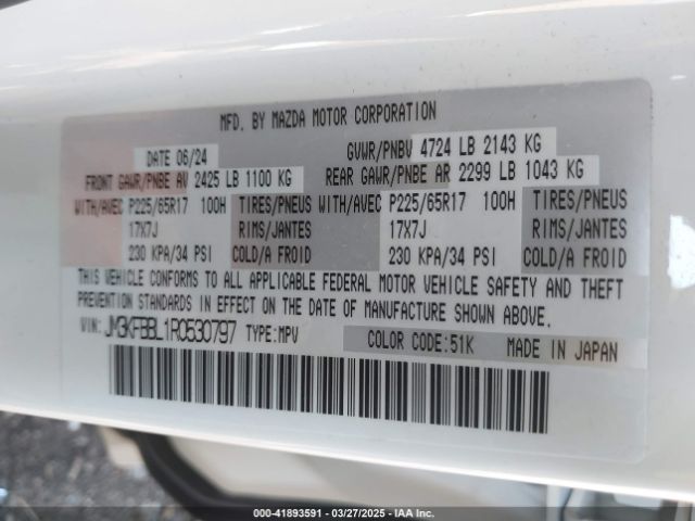 JM3KFBBL1R0530797 Mazda Cx-5 2.5 S Select