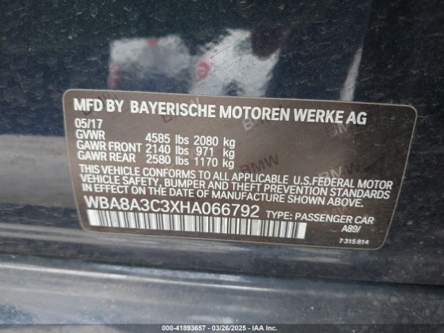 WBA8A3C3XHA066792 BMW 320i Xdrive