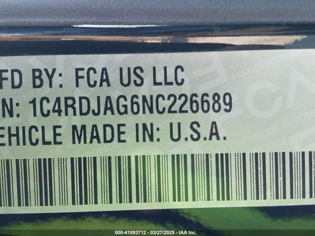 2022 DODGE DURANGO 1C4RDJAG6NC226689 Photo 8