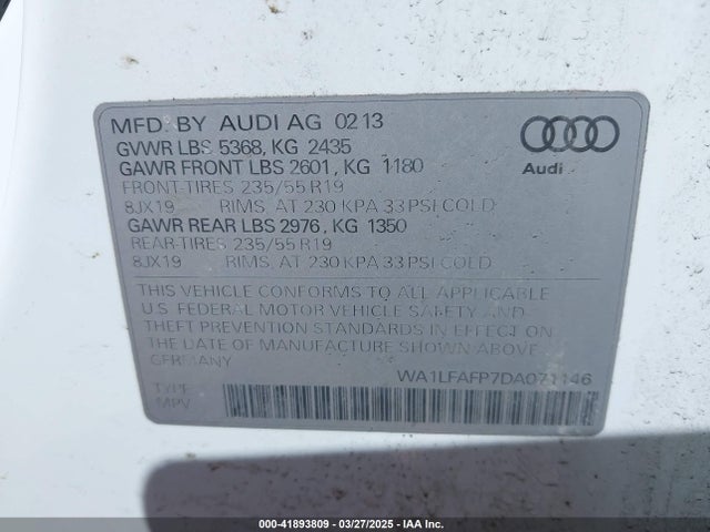 2013 AUDI Q5 WA1LFAFP7DA071146 Photo 8