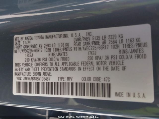 7MMVAABW8SN103487 Mazda Cx-50 Hybrid Preferred Package
