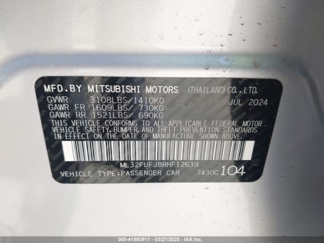 2024 MITSUBISHI MIRAGE G4 ML32FUFJ8RHF12639 Photo 8