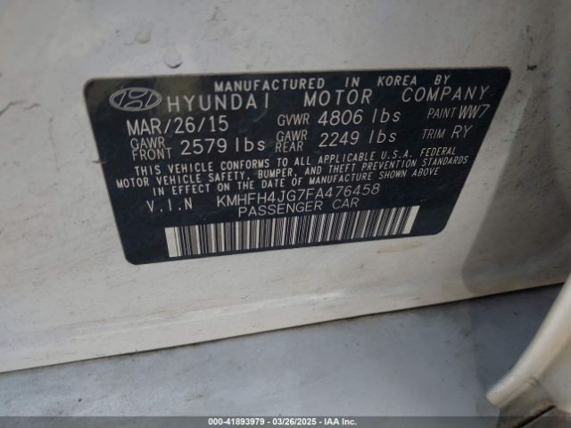 KMHFH4JG7FA476458 Hyundai Azera Limited