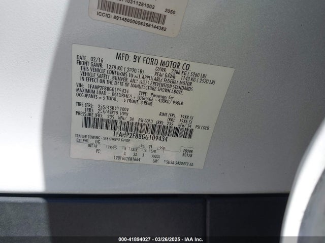 1FAHP2F88GG109434 Ford Taurus Limited