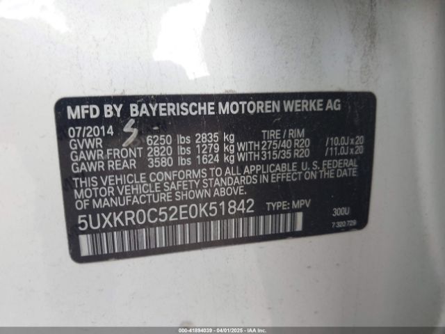 5UXKR0C52E0K51842 BMW X5 Xdrive35i
