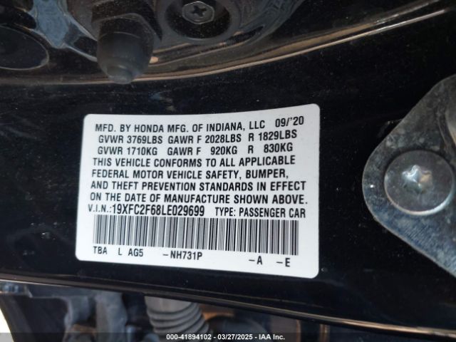 19XFC2F68LE029699 Honda Civic Lx