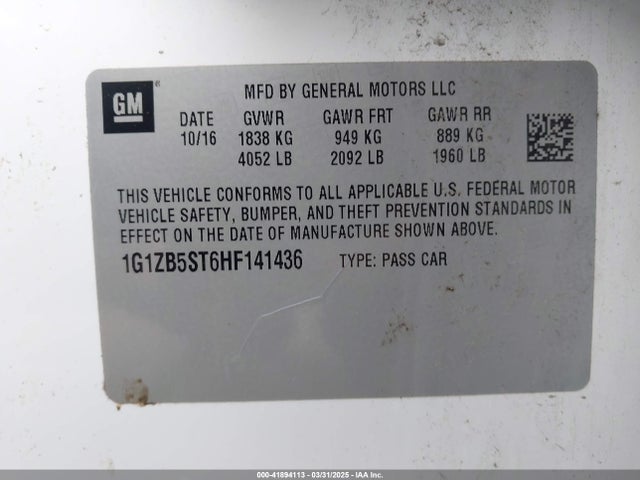 1G1ZB5ST6HF141436 Chevrolet MALIBU LS