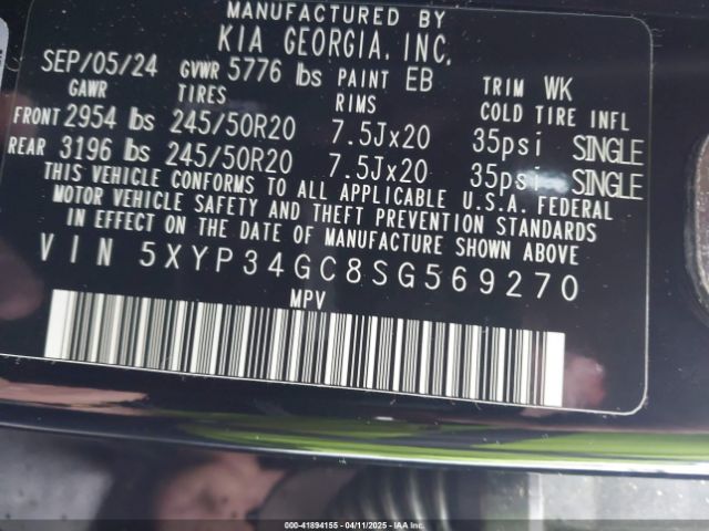 5XYP34GC8SG569270 KIA Telluride Ex