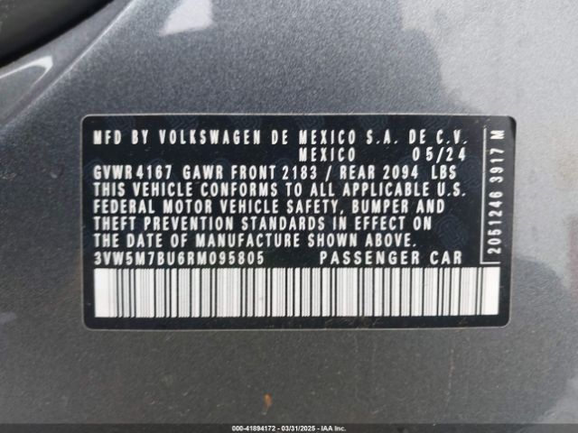 3VW5M7BU6RM095805 Volkswagen Jetta 1.5t S