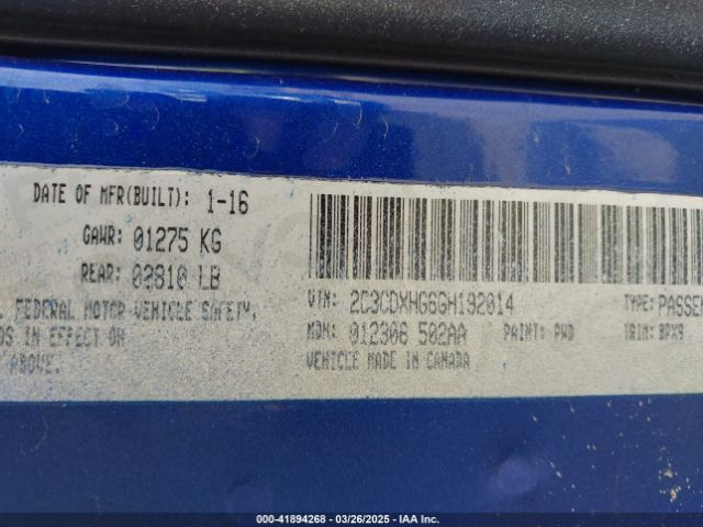 2C3CDXHG6GH192014 Dodge Charger Sxt