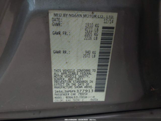 1N4AL3AP6FN377913 Nissan Altima 2.5 S