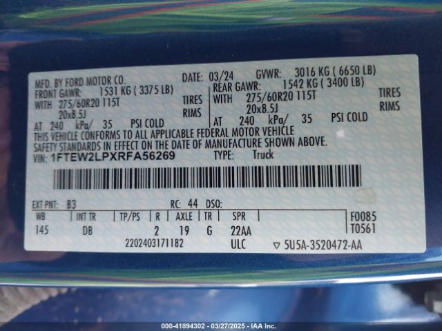 1FTEW2LPXRFA56269 Ford F-150 Stx