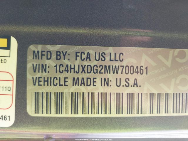 1C4HJXDG2MW700461 Jeep Wrangler Unlimited Willys 4x4