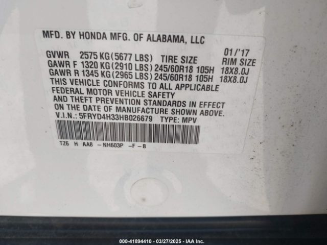 5FRYD4H33HB026679 Acura MDX