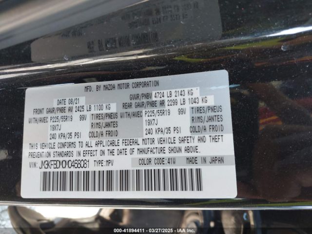 JM3KFBDM0M0468081 Mazda Cx-5 Grand Touring