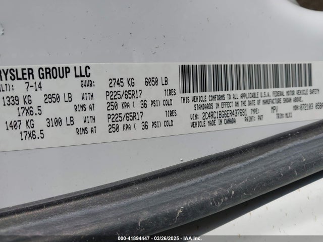 2C4RC1BG6ER437691 Chrysler Town & Country Touring