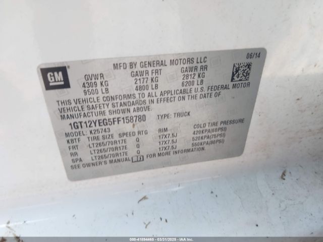 1GT12YEG5FF158780 GMC Sierra 2500hd Sle