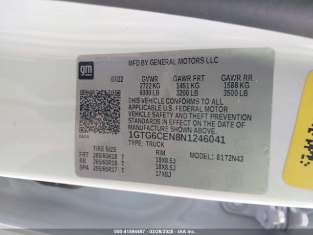 1GTG6CEN8N1246041 GMC Canyon 4wd  Short Box Elevation