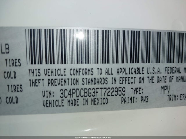 Dodge Journey Sxt 2015 3C4PDCBG3FT722959 Image 9