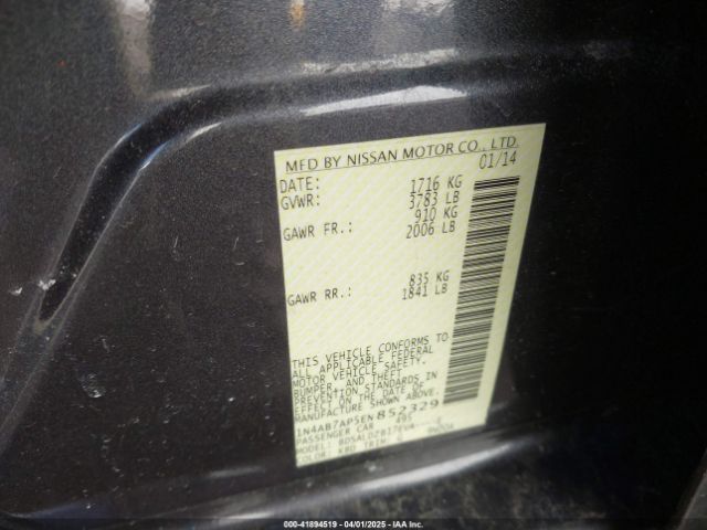 1N4AB7AP5EN852329 Nissan Sentra Fe+ S/fe+ Sv/s/sl/sr/sv