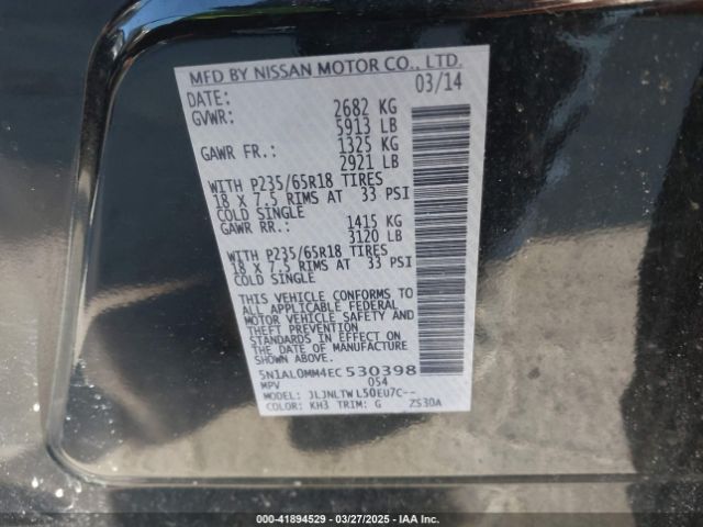 5N1AL0MM4EC530398 Infiniti QX60