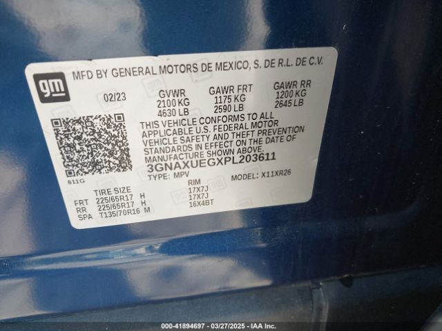 2023 CHEVROLET EQUINOX 3GNAXUEGXPL203611 Photo 8