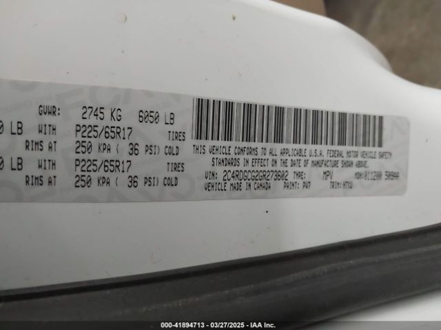 2C4RDGCG2GR273602 Dodge Grand Caravan Sxt