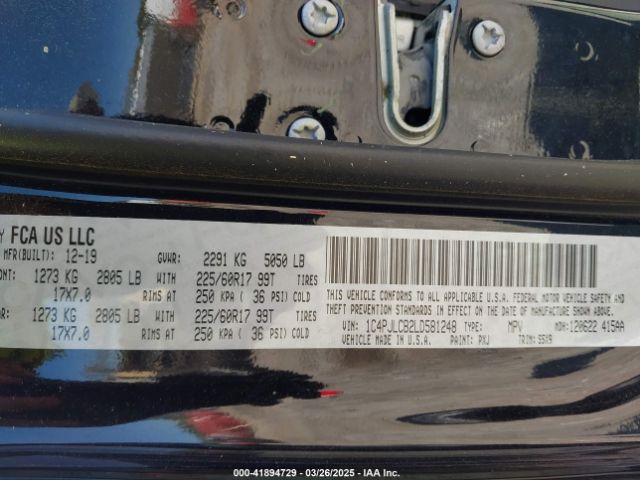1C4PJLCB2LD581248 Jeep Cherokee Latitude Fwd