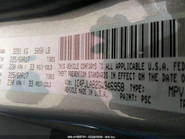 2016 JEEP CHEROKEE 1C4PJLAB2GW346958 Photo 8