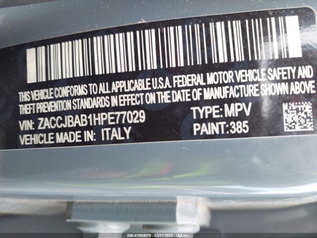 ZACCJBAB1HPE77029 Jeep Renegade Sport 4x4