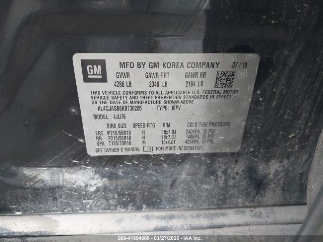 KL4CJASB6KB730205 Buick Encore Fwd Preferred