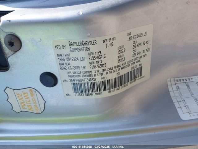 2007 CHRYSLER PT CRUISER 3A4FY48B47T548932 Photo 8