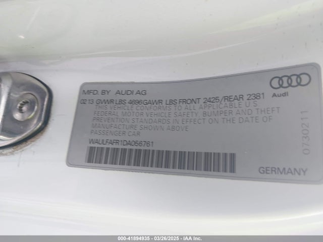 2013 AUDI A5 WAULFAFR1DA056761 Photo 8