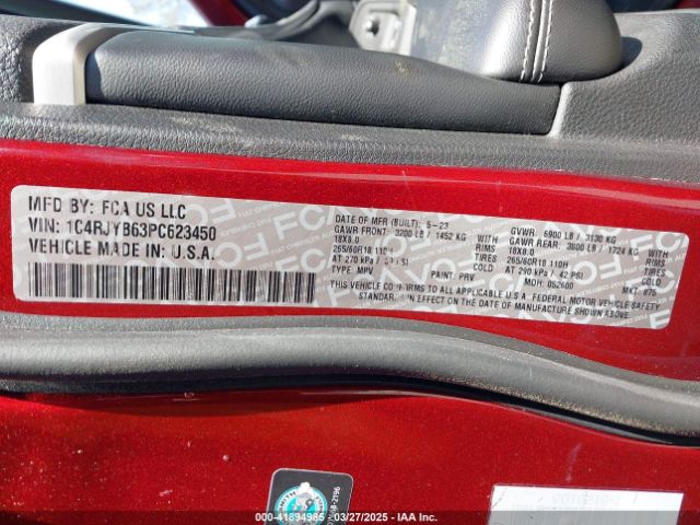 1C4RJYB63PC623450 Jeep Grand Cherokee 4xe