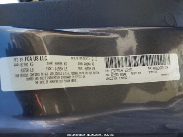 3C3CFFGEXFT652883 Fiat 500E BATTERY ELECTRIC