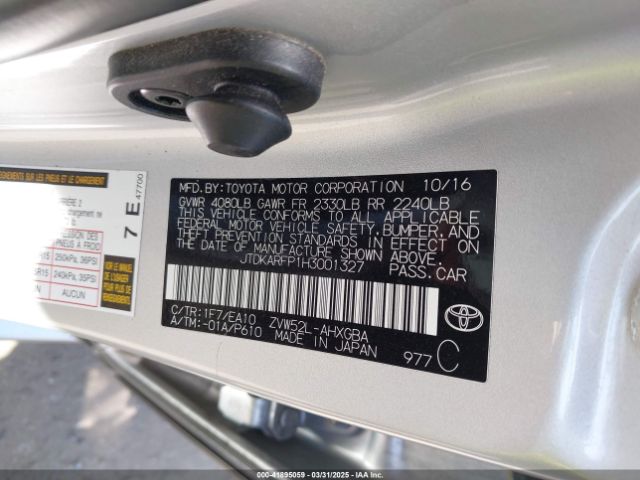 JTDKARFP1H3001327 Toyota Prius Prime Premium