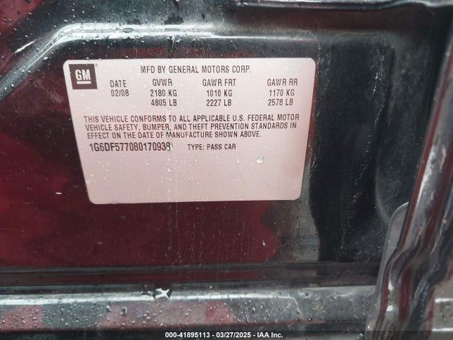 2008 CADILLAC CTS 1G6DF577080170938 Photo 8