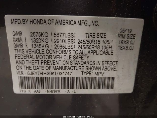 2019 ACURA MDX 5J8YD4H39KL031747 Photo 8