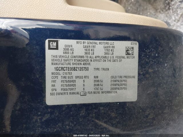 2011 CHEVROLET SILVERADO 1500 1GCRCTE06BZ120750 Photo 8
