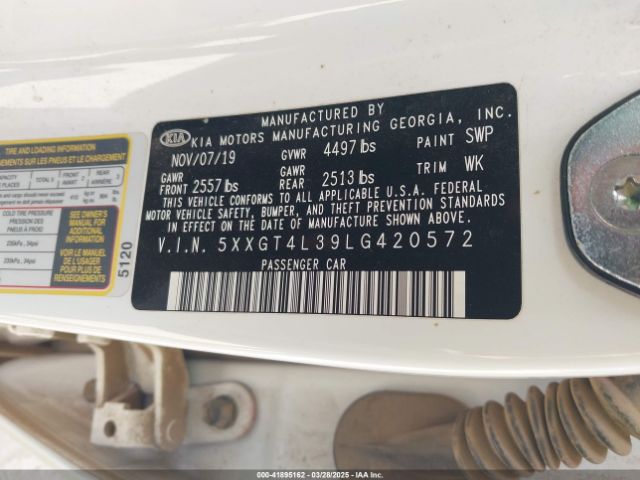 5XXGT4L39LG420572 KIA Optima Lx