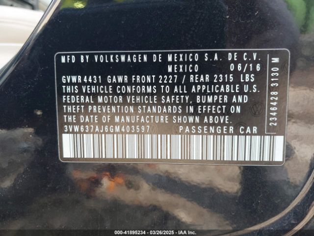 3VW637AJ6GM403597 Volkswagen Jetta Hybrid Sel Premium